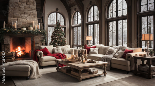 Christmas farmhouse livingroom