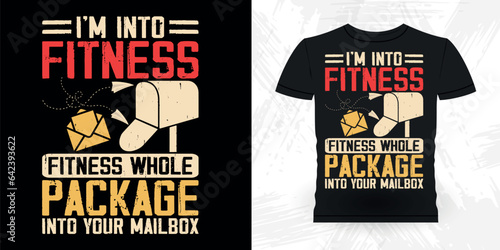 Fitness Lover Funny Mailman Mail Retro Vintage Postal Worker T-shirt Design