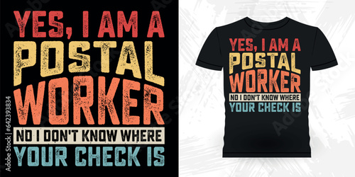 Funny Mailman Mail Retro Vintage Postal Worker T-shirt Design