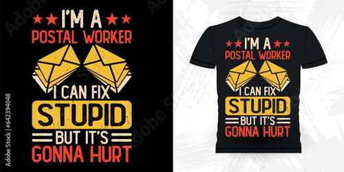Funny Mailman Mail Retro Vintage Postal Worker T-shirt Design