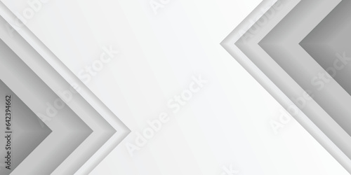 Gray multilayered right triangle. White gradient paper cut abstract background. Design element for template, card, cover, banner, poster, backdrop, wall. Vector illustration.