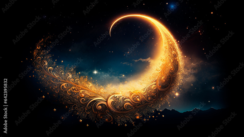 night sky with moon and stars, elements for this image furnished by na night sky with moon and stars, elements for this image furnished by na