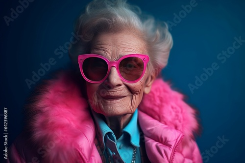 Grandma pink jacket. Generate Ai