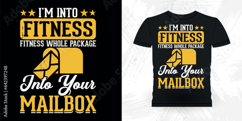 Fitness Lover Funny Mailman Mail Retro Vintage Postal Worker T-shirt Design