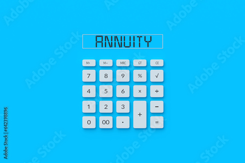 Foto Inscription annuity on calculator