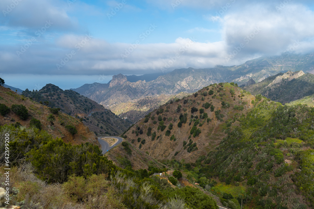 Vallehermoso landscape in La Gomera (Canary Islands) Panorama