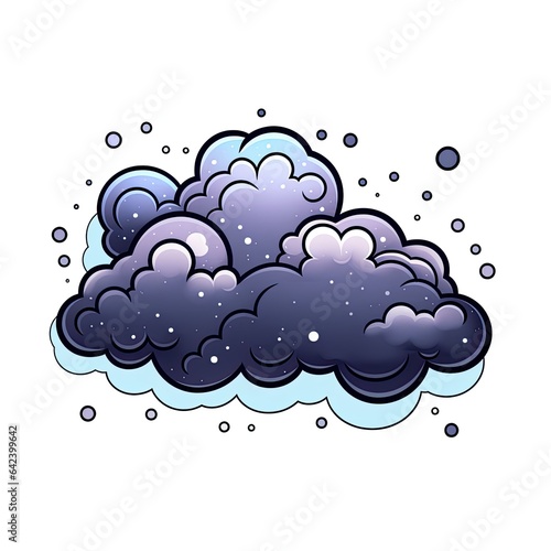 Cute Cartoon Galaxy Cloud isolated on a white background