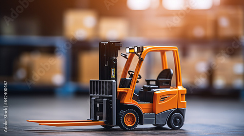 Warehouse featuring a forklift truck model.