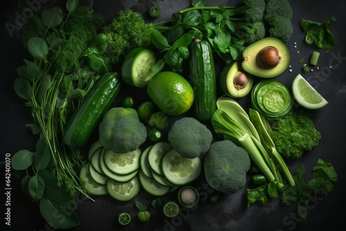 Healthy green food. Generate Ai