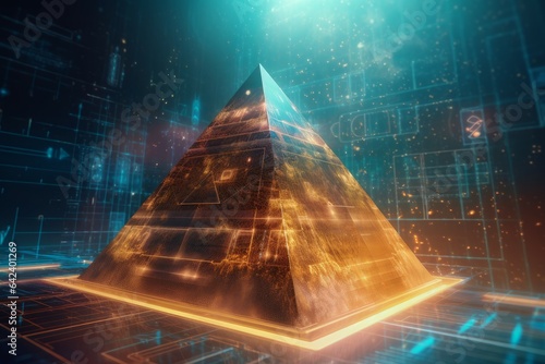 High tech pyramid energy. Generate Ai