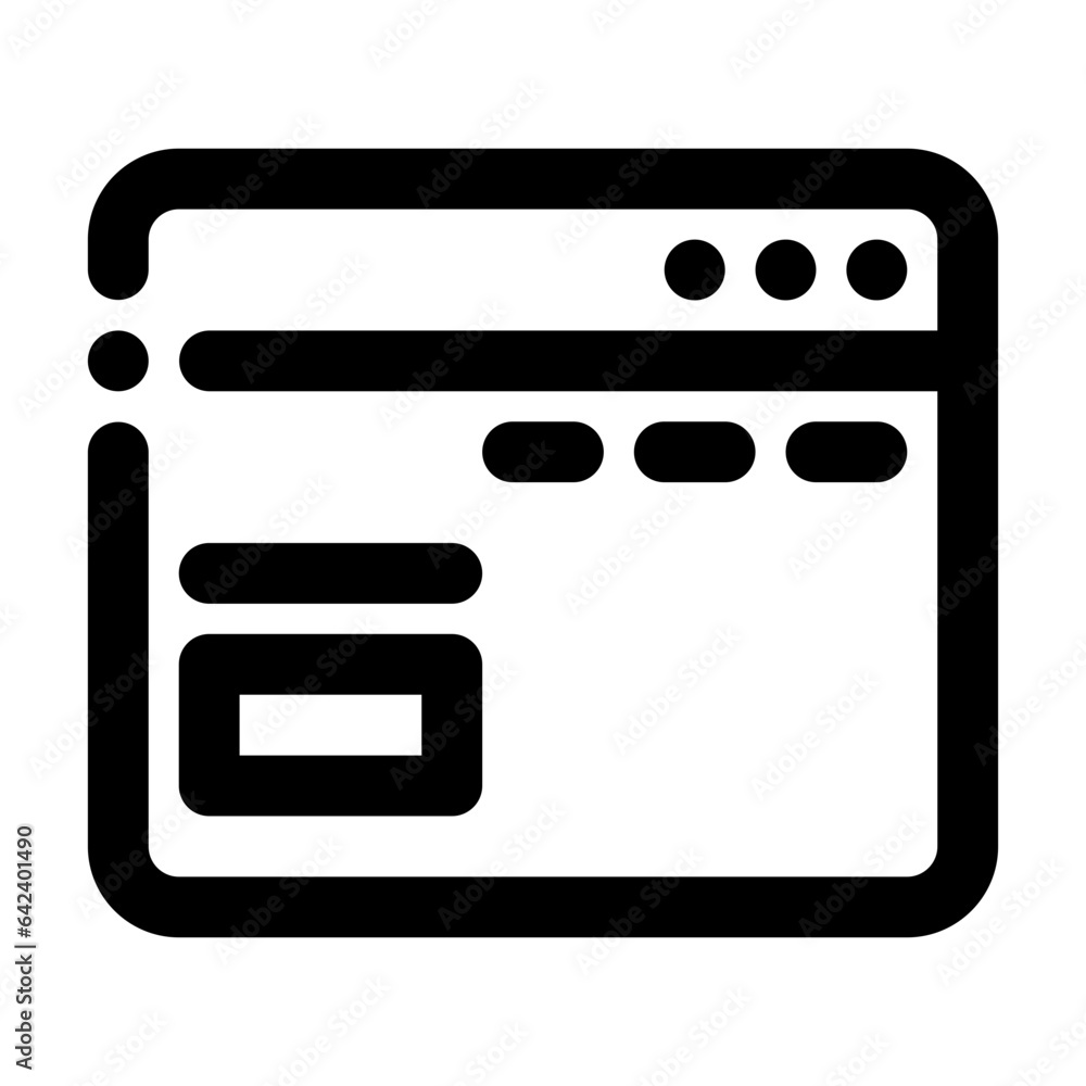 Landing page represented in line icons Landing page represented in line icons