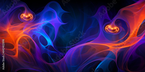 illustration of pumpkins on mystic fog color background. Halloween poster, flyer magic backdrop