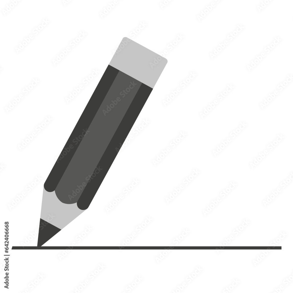 Illustration of a pencil drawing a dark line on a white background Illustration of a pencil drawing a dark line on a white background
