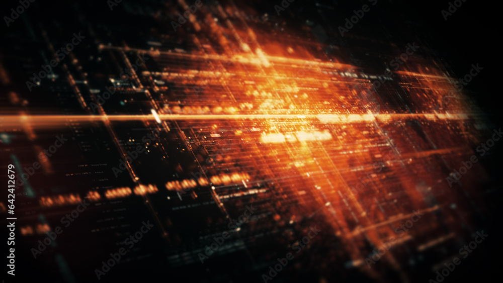 Advanced data matrix simulation UI with cuttingedge digital