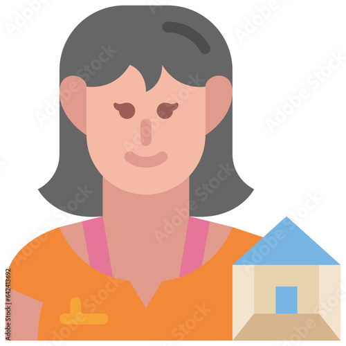 female interior designer flat icon