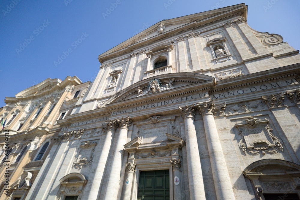 the facade of church