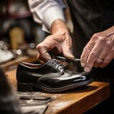 Shoemaker is cleaning shoes. Generative AI