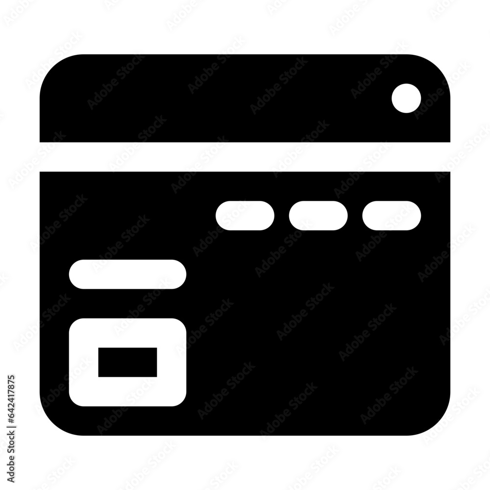 Landing page concept in a solid icon Landing page concept in a solid icon