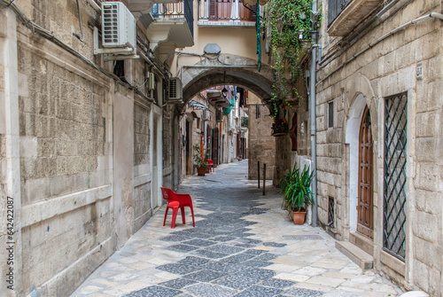 Bari, Italy - one of the pearls of Puglia region, Old Town Bari displays a peculiar architecture with its narrow alleyways where it's so easy and wonderful to get lost 