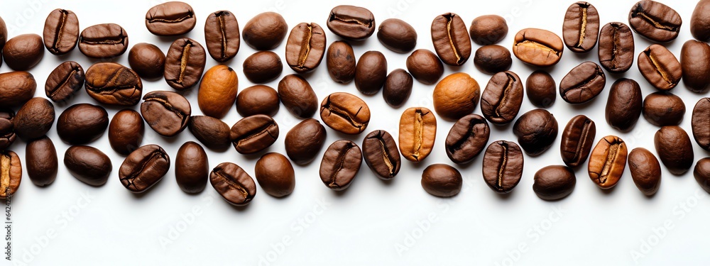 Obraz premium Coffee beans on white background