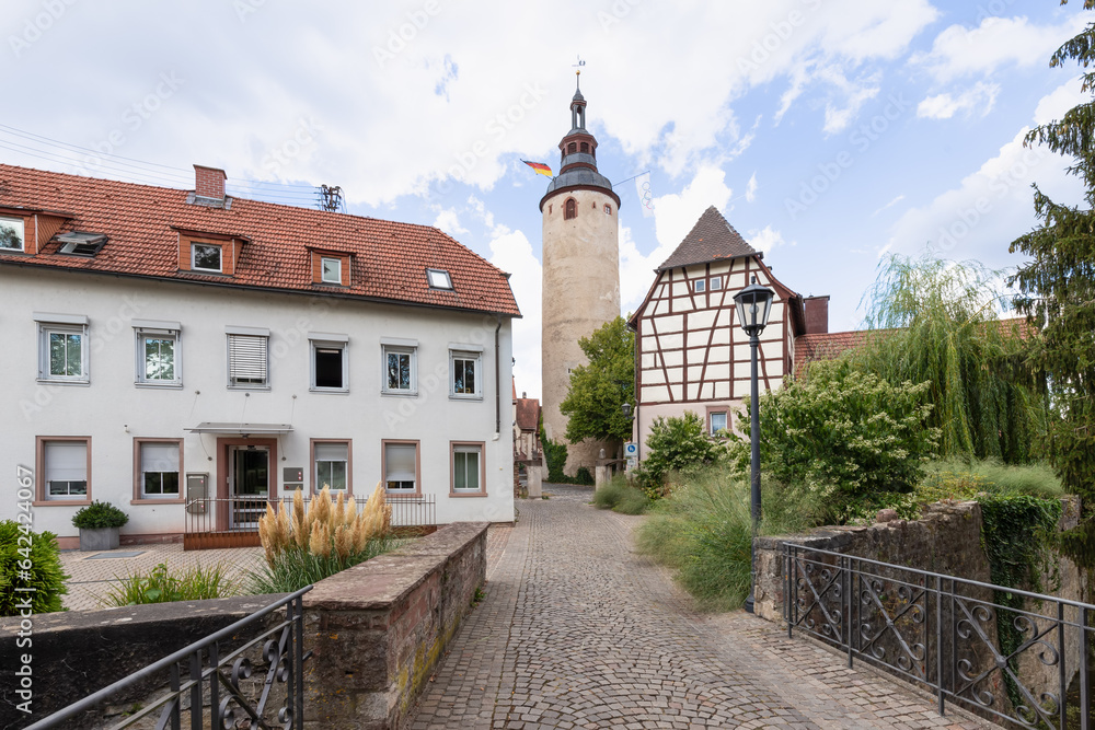 Turmersturm tower in the picturesque town of Tauberbischofsheim, Baden-Württemberg; Germany.