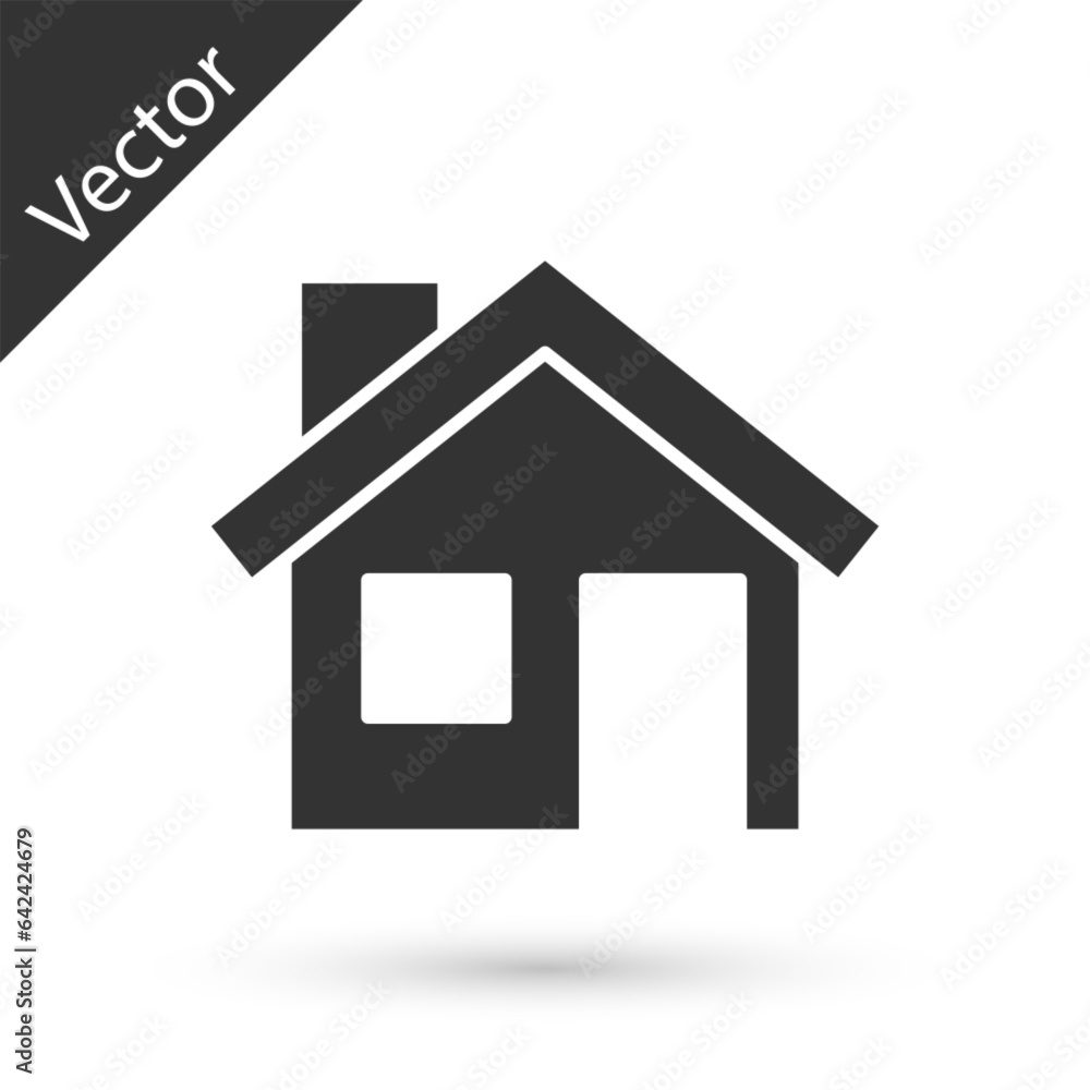Grey House icon isolated on white background. Home symbol. Vector Grey House icon isolated on white background. Home symbol. Vector