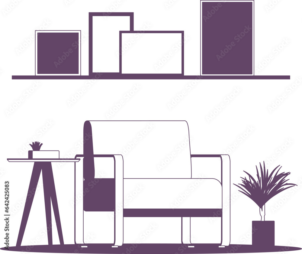cozy stylish interior living room vector illustration cozy stylish interior living room vector illustration