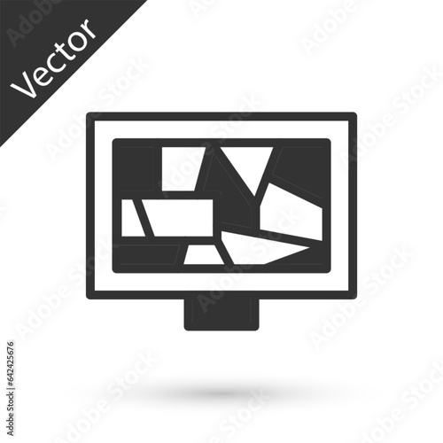 Grey Picture art icon isolated on white background. Vector