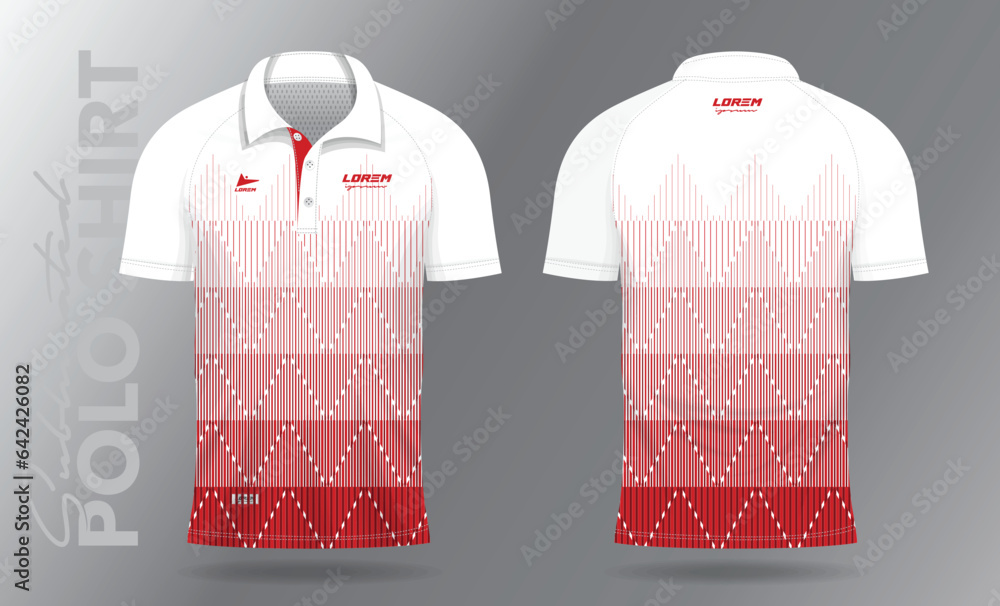 Φωτογραφία red polo mockup shirt template design uniform for sport jersey