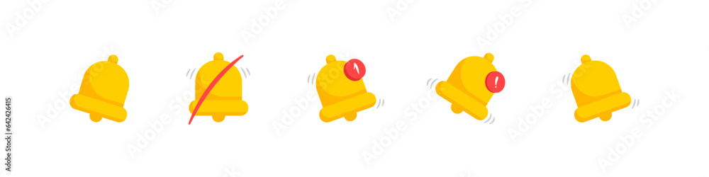 Schilderij op canvas Bell notification flat vector illustration