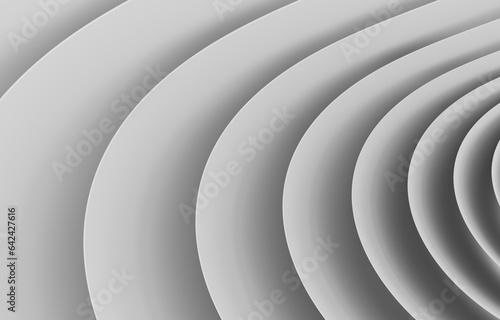 Dynamically curved lines, black and white abstract background, 3d rendering