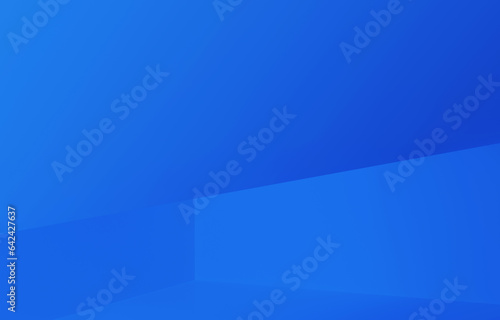 Abstract geometric blue background with color gradient, 3d render