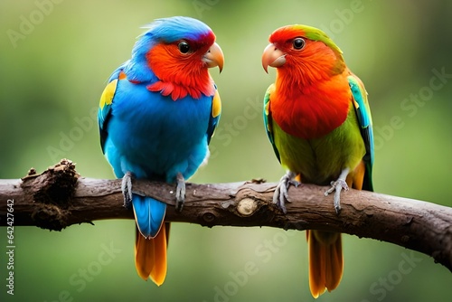 two parrots on a branch © sumaira