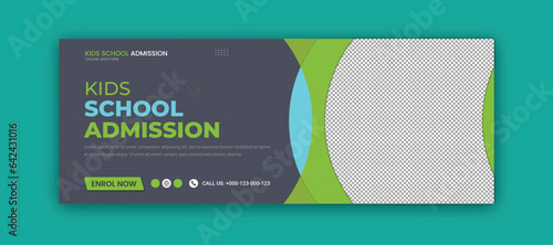 School admission social media facebook cover and web banner template