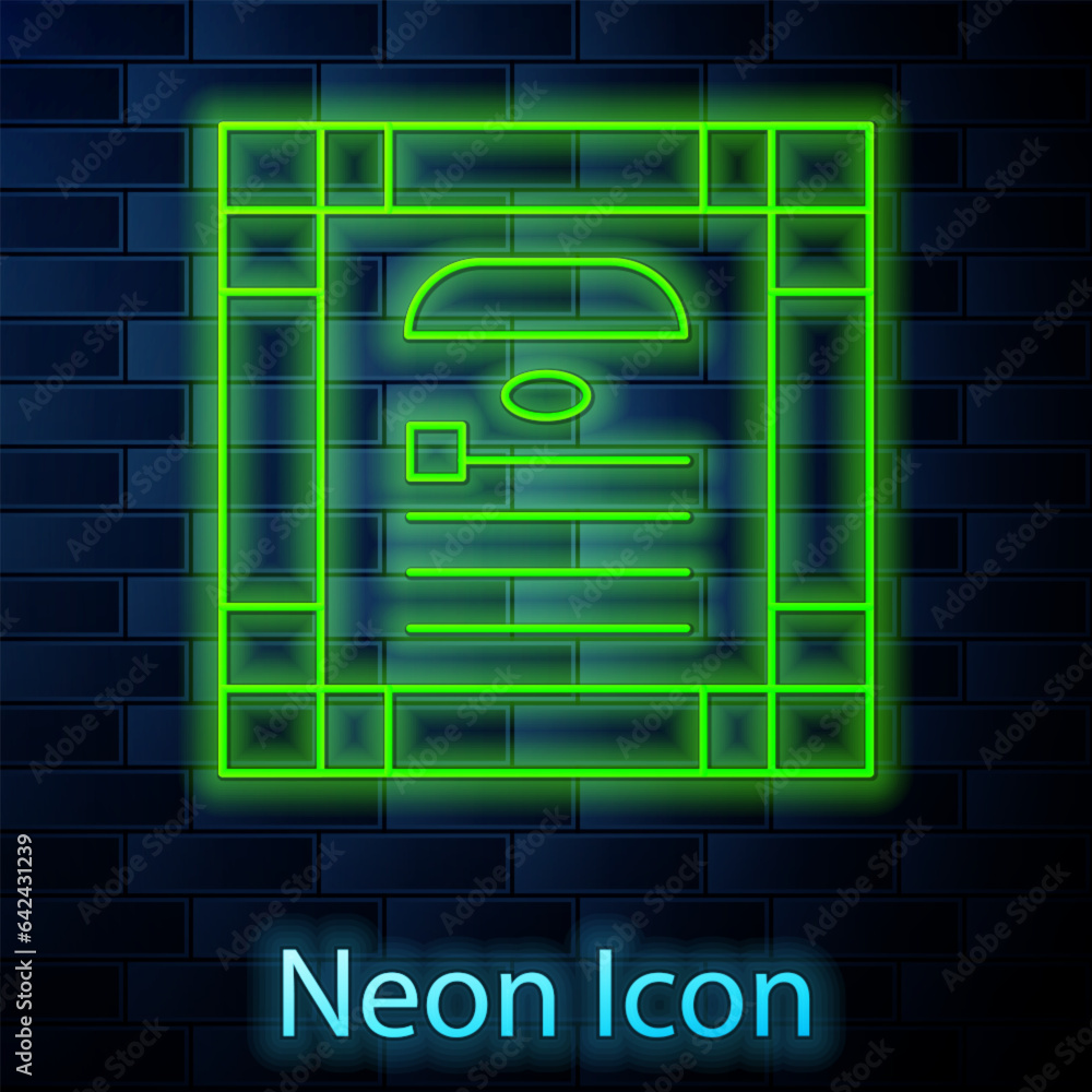 Glowing neon line 26 November india constitution day icon isolated on brick wall background. Vector Glowing neon line 26 November india constitution day icon isolated on brick wall background. Vector