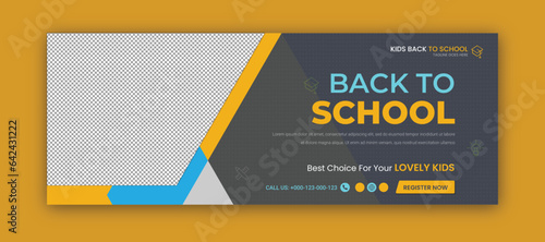 School admission social media facebook cover and web banner template