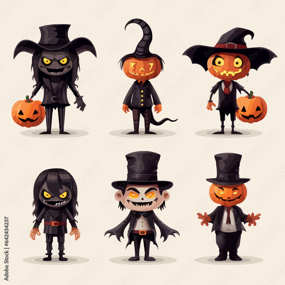 Eerie Halloween vector illustrations. AI Generation. Eerie Halloween vector illustrations. AI Generation.