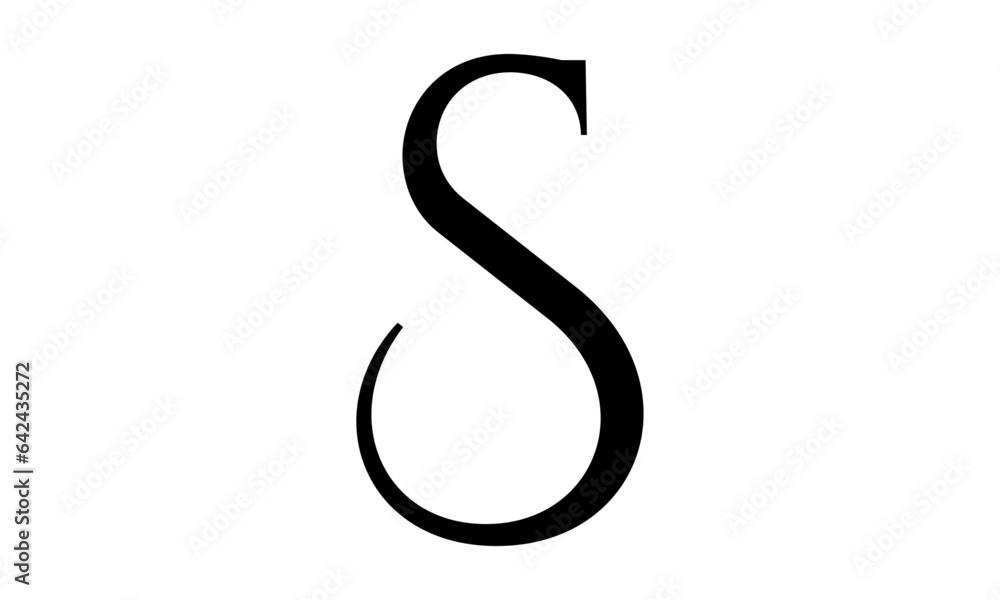 S Letter Logo with Elegant Black Lines Design. Minimalist art shape logo. S Letter Logo with Elegant Black Lines Design. Minimalist art shape logo.