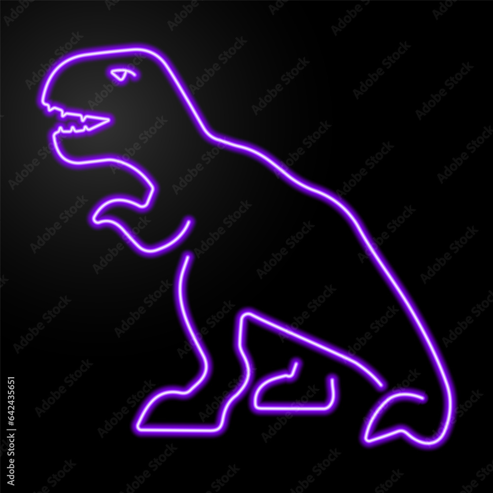t rex neon sign, modern glowing banner design, colorful modern design trend on black background. Vector illustration. t rex neon sign, modern glowing banner design, colorful modern design trend on black background. Vector illustration.