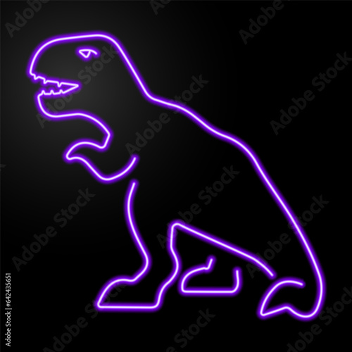 t rex neon sign, modern glowing banner design, colorful modern design trend on black background. Vector illustration.