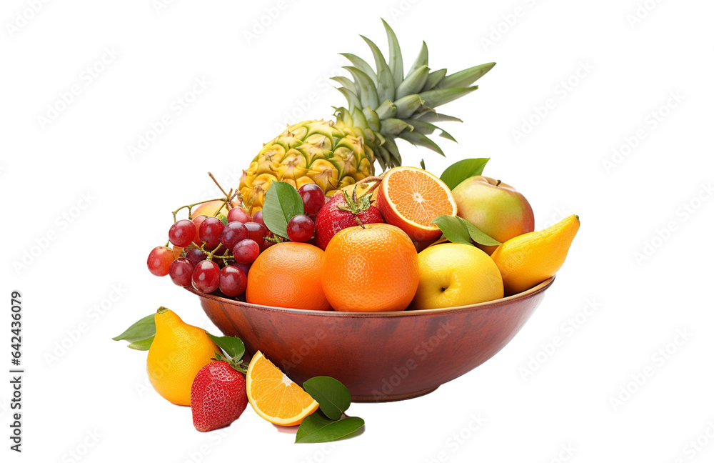 fruit bowl isolated on white background