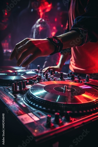 DJ at the turntable during ...