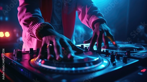 DJ at the turntable during ...