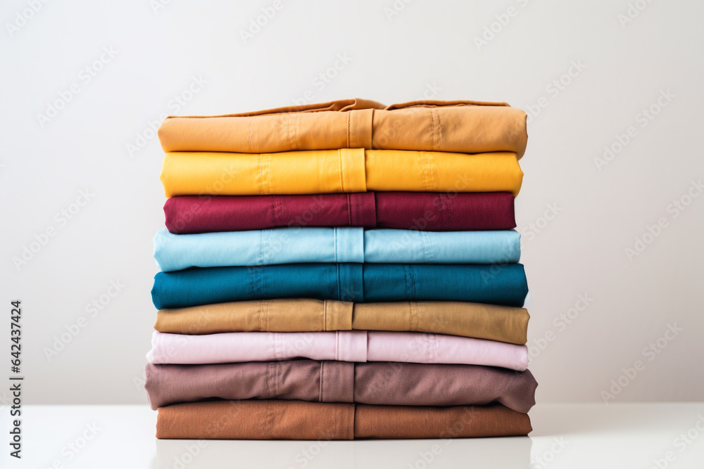 Fold colorful cloths on white background Fold colorful cloths on white background