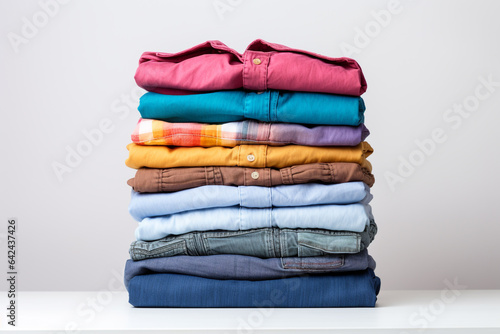 Fold colorful cloths on white background © Golden House Images