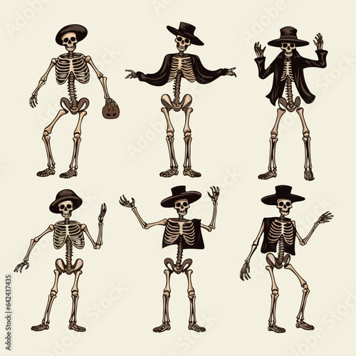 Halloween skeleton with a horror twist. AI Generation.