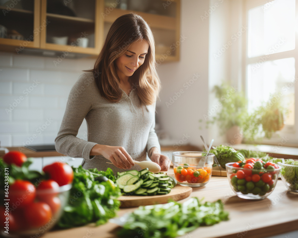 Woman Preparing Healthy Keto Diet Meals in a Modern Kitchen
Woman Preparing Healthy Keto Diet Meals in a Modern Kitchen