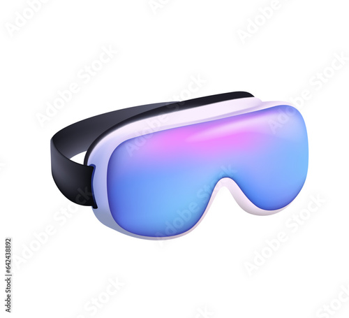 3D Virtual reality headset and controllers for gaming. VR helmet UI icon. Metaverse technology concept. AR and VR icon