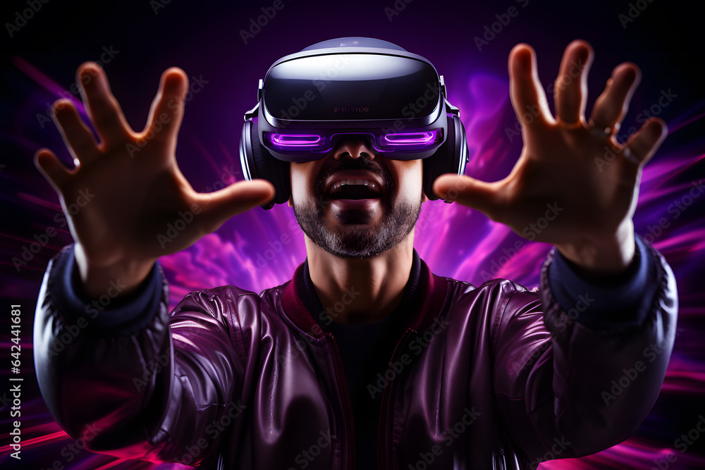 man with augmented reality glasses, gamer, generative ai man with augmented reality glasses, gamer, generative ai