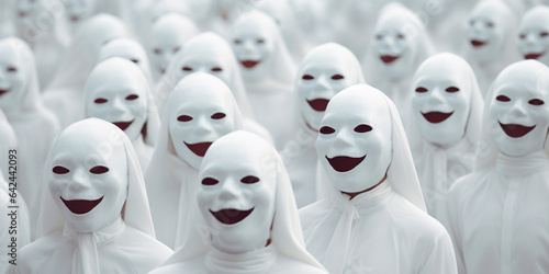 white and black mask